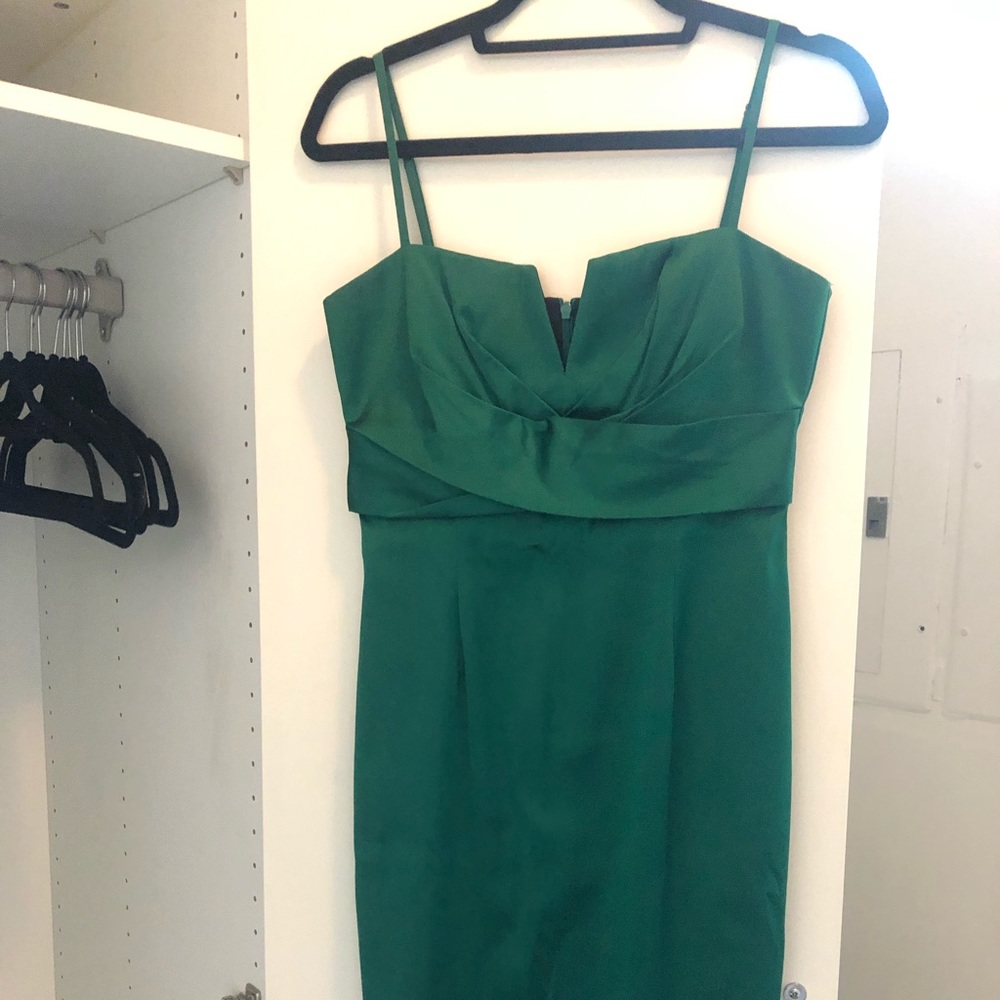 Donna Ricco Satin Emerald Dress